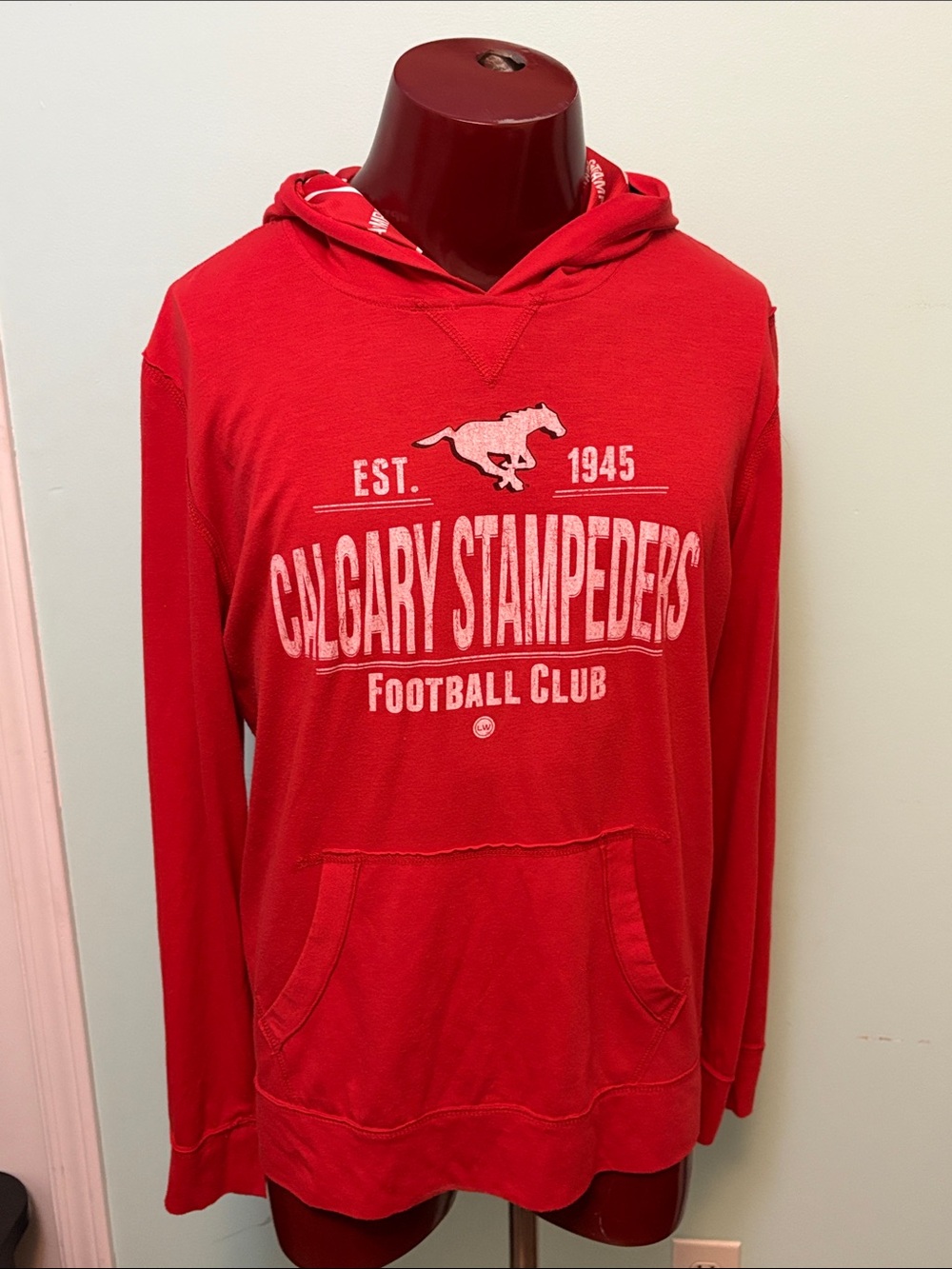 Calgary Stampeders Red Hooded Pullover Sweatshirt